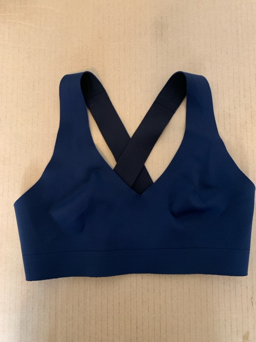 Athleta Deep Navy/Black Reversible Cross-Back Sports Bralette